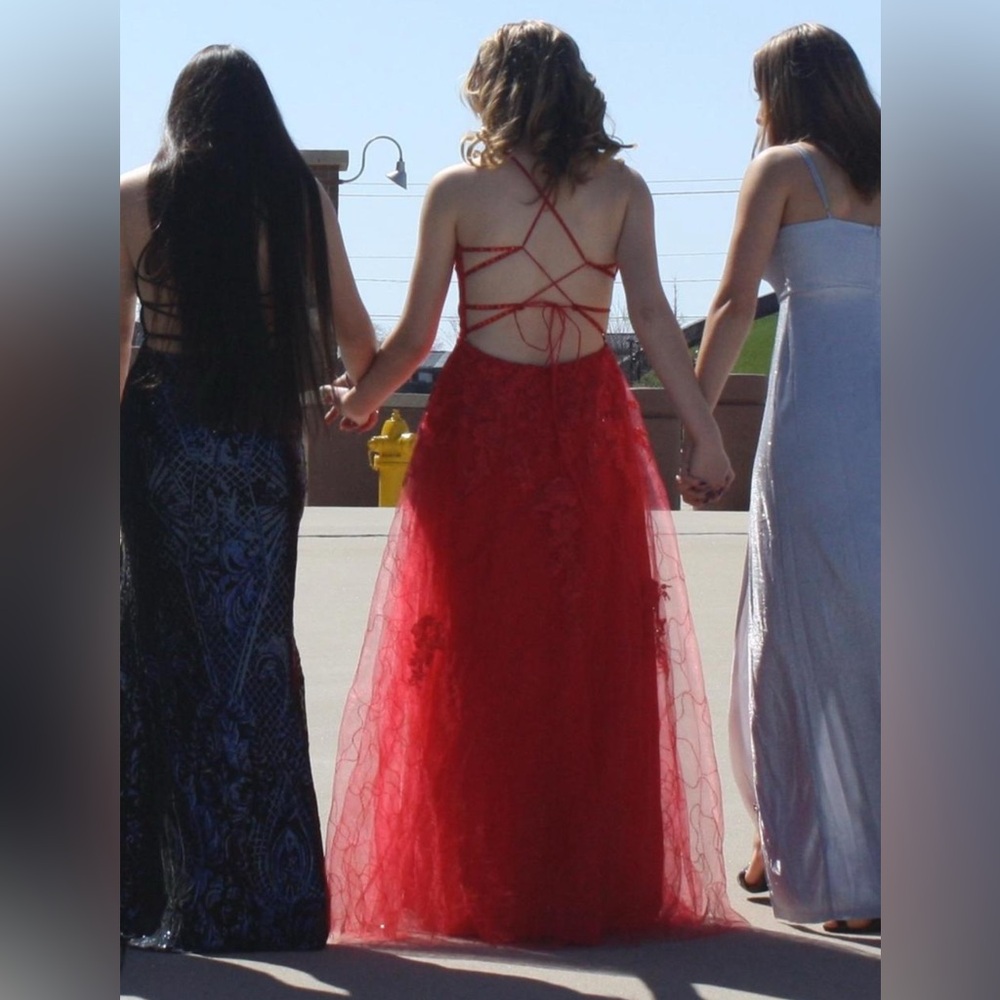 JJs House Vibrant Red Prom Dress - Picture 3 of 3